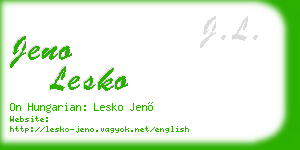 jeno lesko business card